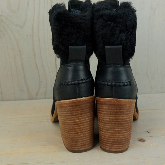 UGG JAXON BLACK FUR CUFF SUEDE BOOTS US 10 NIB - Picture 4 of 5
